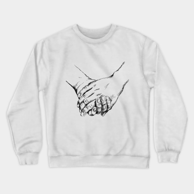 Holding hands print Crewneck Sweatshirt by rachelsfinelines